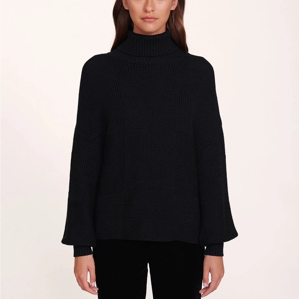 STAUD Black Cowl Neck Sweater